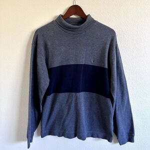 Nautica | Turtle Neck Knitted Sweater | Gray, Blue | Size: Large